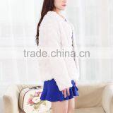 Rabbit Fur Long Coat Winter Women's European Style Warm Fur Coat Vertical Striped Faux Fur Jacket thumbnail-5