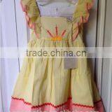 Boutique Toddler Girls Ruffle Sleeve Crown Embroider Lace Dress Baby Fashion Dress for Fall thumbnail-2