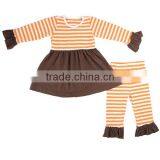 New design factory wholesale stripe outfit girls boutique Halloween clothing