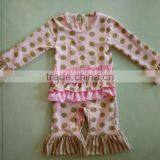 New Born Jumpsuits Giggle Moon Remake Wholesale Boutique Clothing Baby Girls Owl Printing Remake Ruffle Pants Outfit Sets thumbnail-2