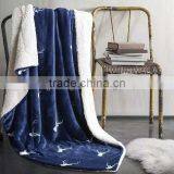 100% Polyester Bed Sheet Set Comfy Crochet Knit Christmas Print Throw Plush Fleece Blanket Korean Blanket for Home Textile thumbnail-3