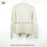 White Big Collar Womens Jerseys Knitted Cardigan Sweater thumbnail-2