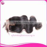 In Stock Wholesale 100 Human Hair Clip in Bangs Lace Closure thumbnail-3