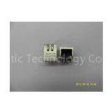 10/100MHZ 1 * 1 Tab Down Transmitter Filter ,RJ45 Single Port 8P8C Cylindrical Pin With Led thumbnail-1