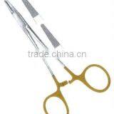 German Stainless Steel Halsey Needle Holder TC With Gold Plated