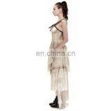 Steampunk Elastic Mesh Assymetrical Long Gown Evening Dress Q-291 thumbnail-3