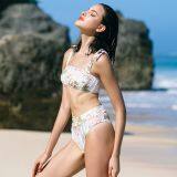 Two Pieces Sexy Girl Flower Print Breathable High Waist Bikinis Woman Swimwear 2020 thumbnail-2