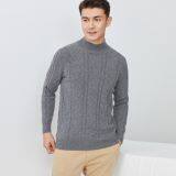 Men's Winter Essential Warm Knit Half Turtleneck Sweater Cashmere Wool With Long Sleeve