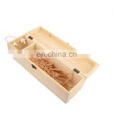 Wholesale Small Moq Quality Single Bottle Unfinished Pine Wooden Wine Box thumbnail-5