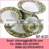 Round Porcelain Luxury Dinnerware with Csutom Print for Promotion Tableware