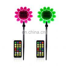 Custom Sunflower Outdoor IP68 Waterproof Remote Control RGB Pathway Light Led Solar Garden Light Solar Path Lights Lamp