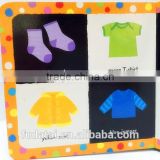 FDT customized eco-friendly and colorful baby touch and feel board book printing with cloth