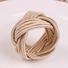 Enhance Your Table Setting With Stylish Burgundy Woven Napkin Ring Holders thumbnail-2