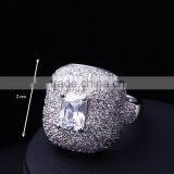 Newest Statement Fashion Pave Setting Cubic Zirconia Chunky Bridal Wedding Ring thumbnail-6