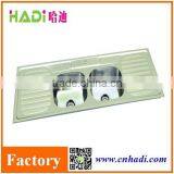 1.5m Double Bowl With Drainboard Sinks Tainless Steel Kitchen Sink HD15050D thumbnail-1