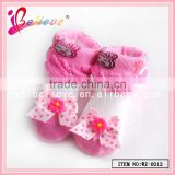2015 Baby products wholesale 3d baby socks with bow,infant cotton boot socks
