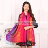 Wholesale New Flower Polyester Jacquard Shawl thumbnail-6