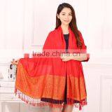 Newest Women Fashion Tassel Paisley Jacquard Scarf thumbnail-3