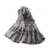New Fashion Fringed Checked Plaid Acrylic Lady Poncho Shawl thumbnail-5