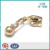 Nickle Free Shiny Rose Gold Metal Zipper Pulls Garment Accessories