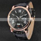 2016 Brand WINNER Simple Self-winding Automatic Mechanical Watch Men Wristwatch Luury Leather Strap With Calendar thumbnail-1