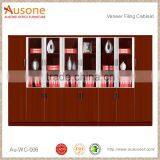 Corner Bookcase With Lateral File With Glass Doors