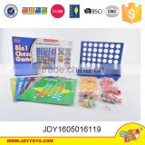 Funny plastic educational 8 in 1chess,intellectual four in one line play chess game toys.