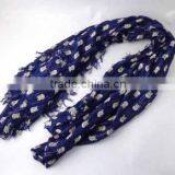 WLHH0222-41 100% Rayon purple skull printed glitter scarf shawl