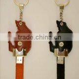 Leather USB Memory Stick USB Pen Stick With Keychain