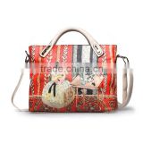 China supplier wholesale vintage printed handbags woman shoulder handbag
