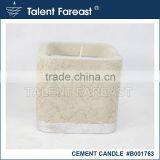 Soil-look for Outdoor Use Candle, Square Cement Pot Candle With Whitel Unscented Wax thumbnail-1