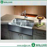 50/50 equal bowl hand made stainless steel kitchen sink