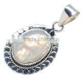 925 Sterling Silver Natural Rainbow Moonstone Pandant Jewellery, Wholesale Price thumbnail-1