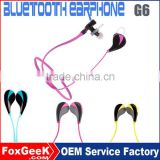 Sport earphone G6 Promotion best colorful wireless chinese bluetooth headset China manufacturer