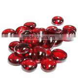 Flat glass 17-19mm ruby red glass gems ,gems stone for vase filler