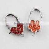 Key Chain Rhinestone Flower and Heart Shaped Double Lobster Clasp thumbnail-1