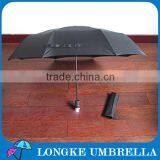 3 Fold Black Umbrella With Torch Handle/LED Light Umbrella