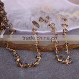 Smoky Quartz Crystal Link Rosary Chain, Fashion Smoky Quartz Chip Beads Wire Wrapped Chain thumbnail-6