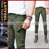 Rugged Camouflage Slim Cargo Biker Pants (LOTG093) thumbnail-1