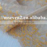 100% Embroidery Latest Design in Gold Color Fower Elastic Band Lace Frontal for Dress thumbnail-5