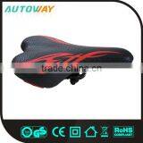 Black Red Leather Bicycle Saddle thumbnail-1