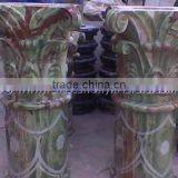 A GRADE DARK GREEN ONYX COLUMNS PILLARS CARVED TOP thumbnail-5