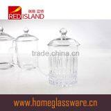 300ml High Clear Crystal Embossed Glass Stein With Lids 2016 Hot Selling thumbnail-2
