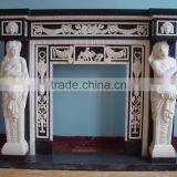 Indoor Freestanding Marble Fireplace Mantel thumbnail-6