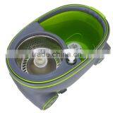 Portable Magic Mop With 2 Wheels SS Bucket Reusable Spin Mop Heads thumbnail-4