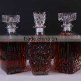 Wine Decanter & Whisky Glasses, Crystal Square Whiskey Decanter With Stopper. thumbnail-1