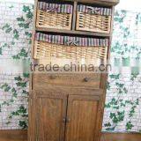 Wooden Cabinet With Wicker Drawers/wooden Cabinet With Multi Drawers/bedroom Cabinet and Drawers thumbnail-2