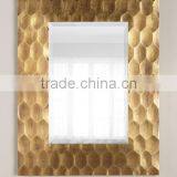 Golden Hammered Rectangle Wall Mirror thumbnail-1