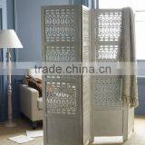 Grey Washed Carved Room Screen thumbnail-1