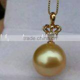 15-16 mm Gold South Sea Pearl Pendant thumbnail-2